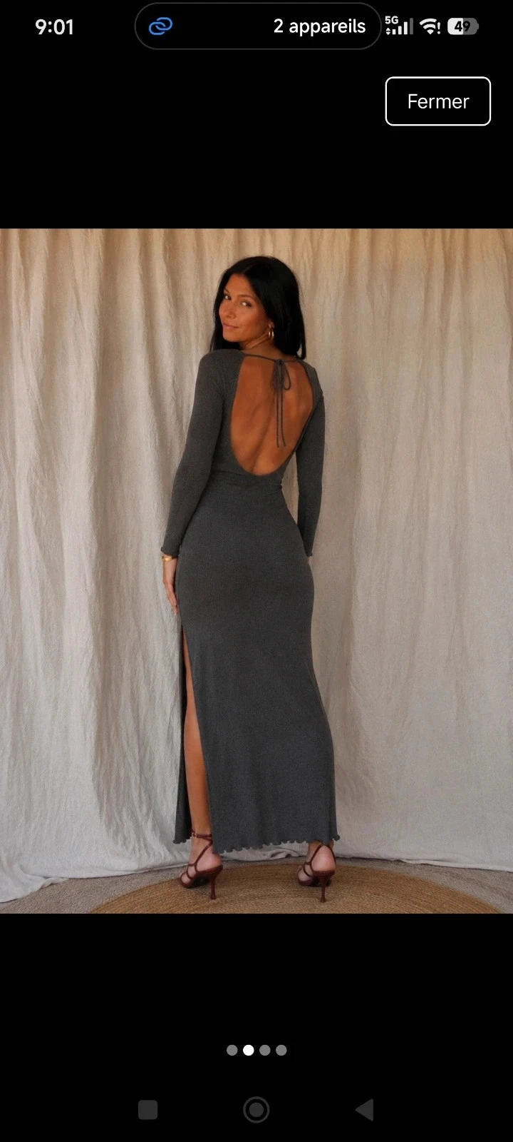 Robe dos nu grise taille S neuve